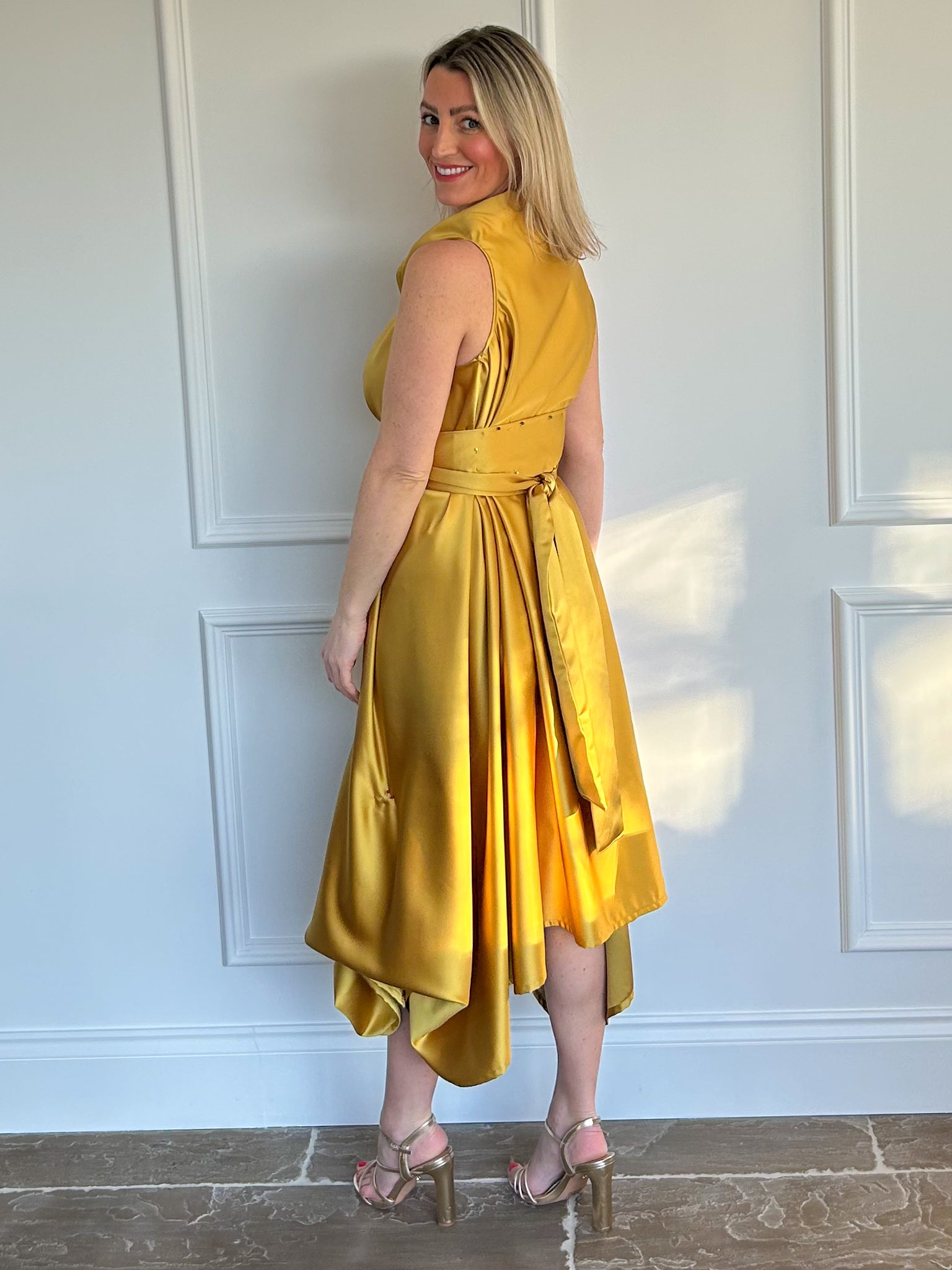 Gold Satin Darcy Dress