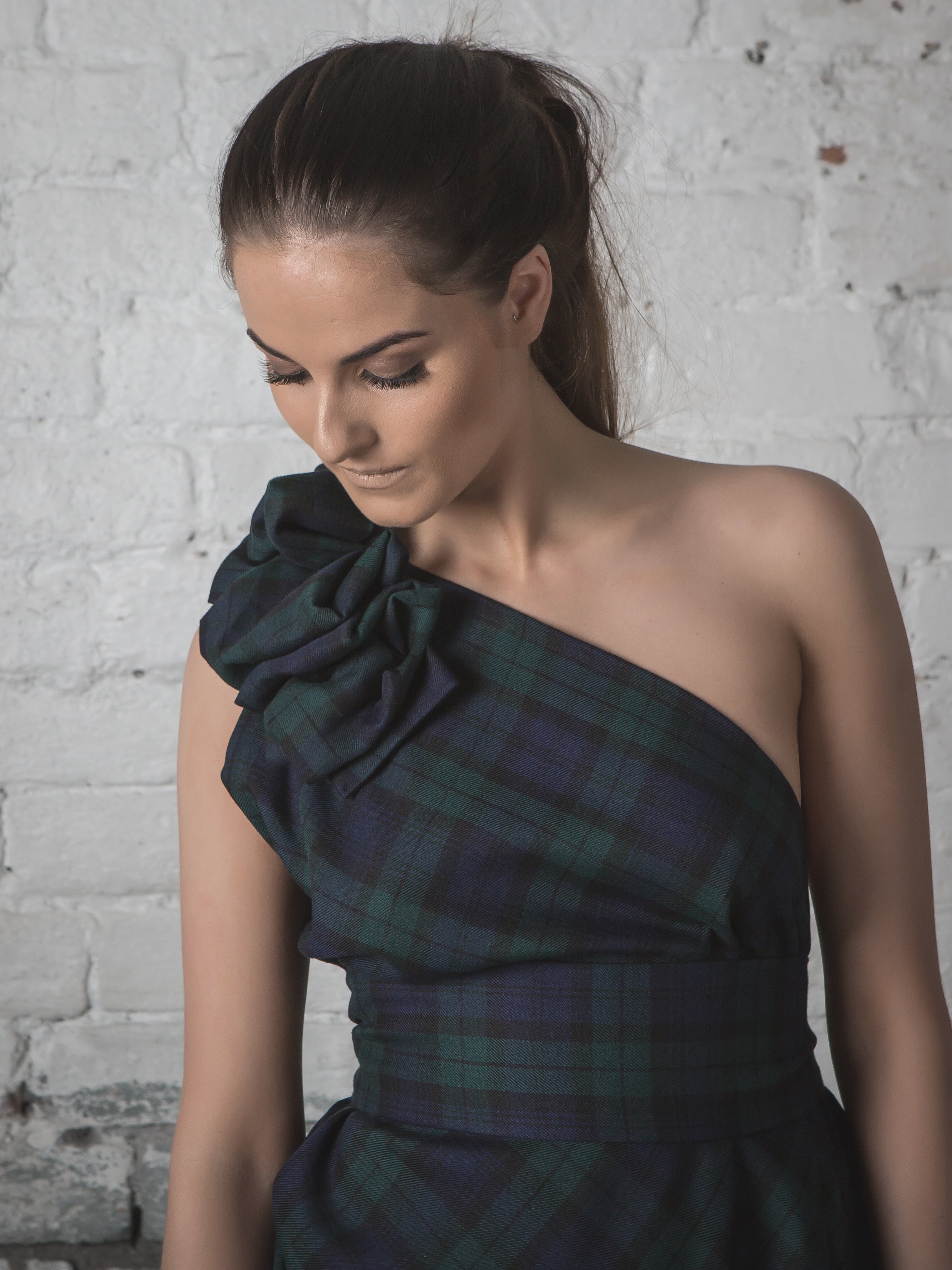 Navy and Green Tartan Jessie Dress