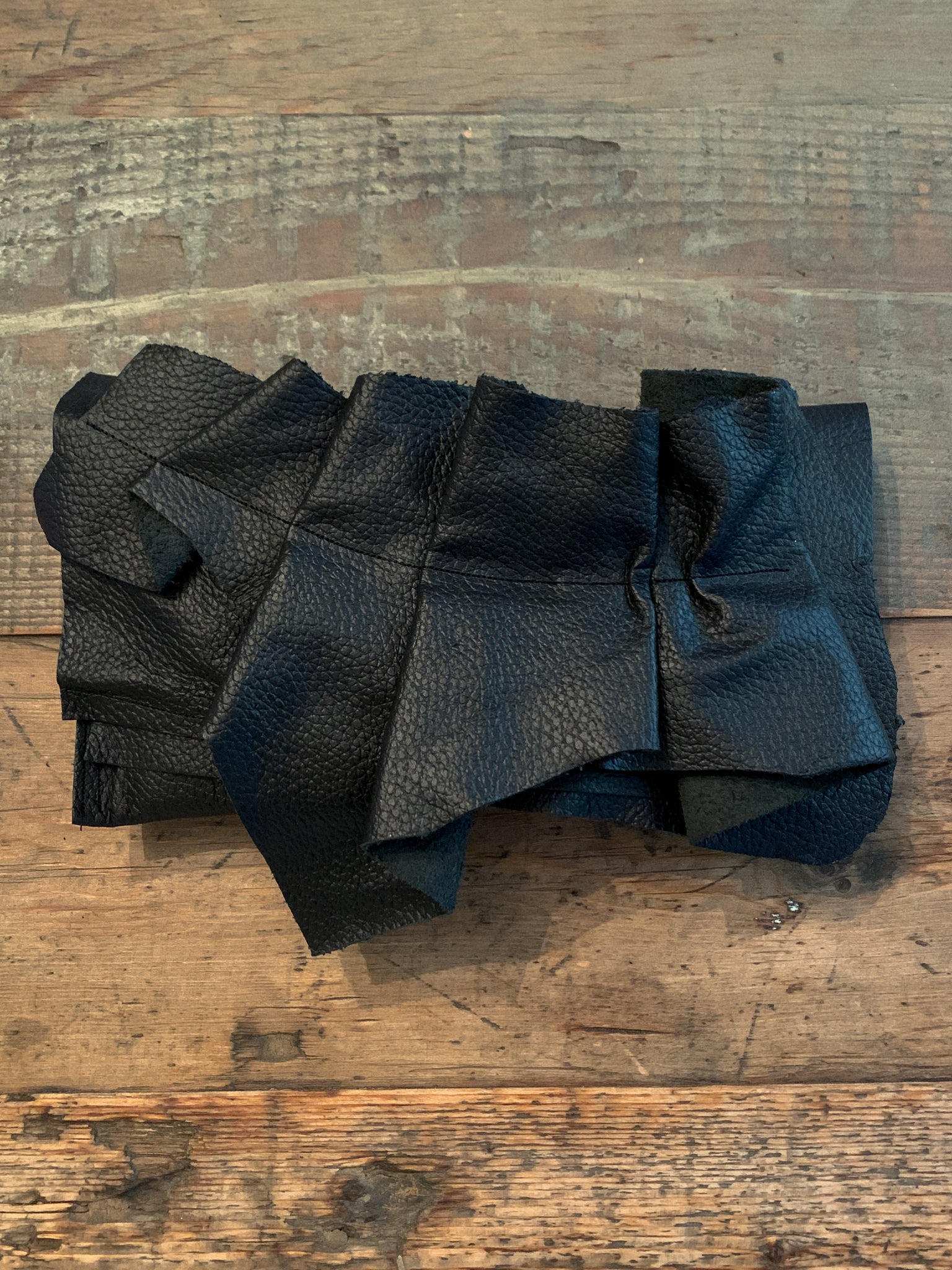 Black Leather Clutch Bag - 25244