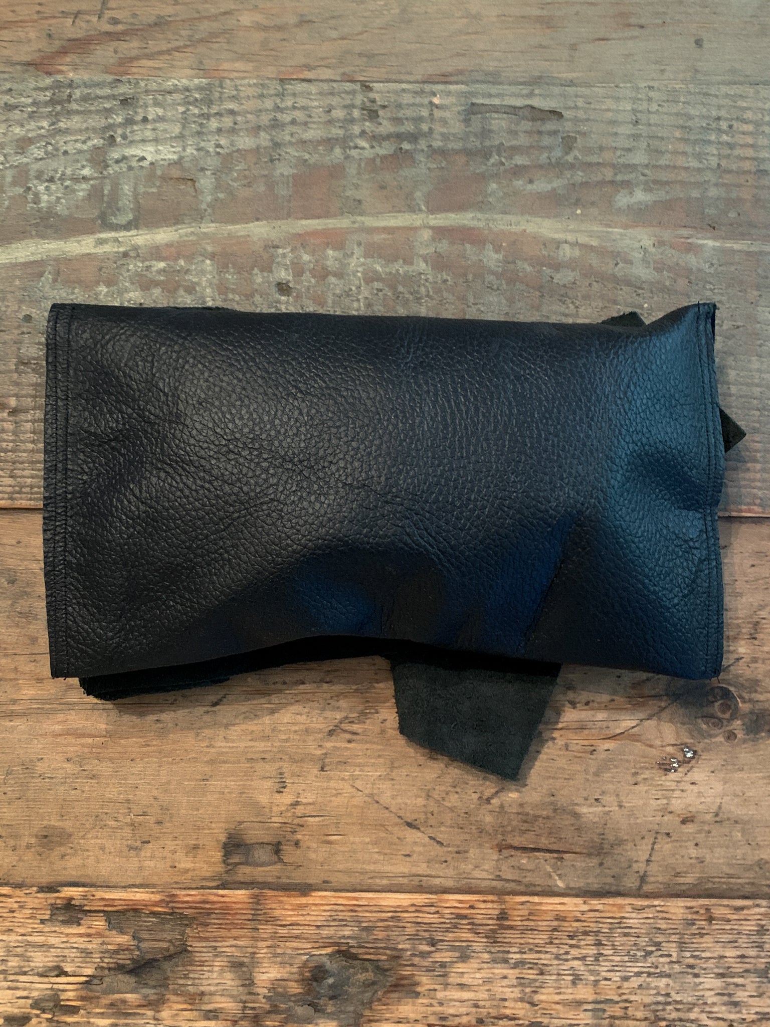 Black Leather Clutch Bag - 25244