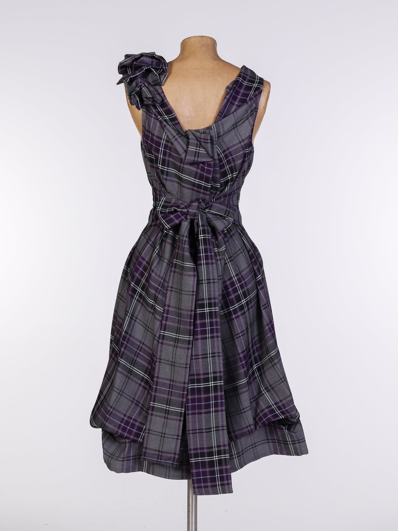 Grey and Purple Tartan Anna Dress