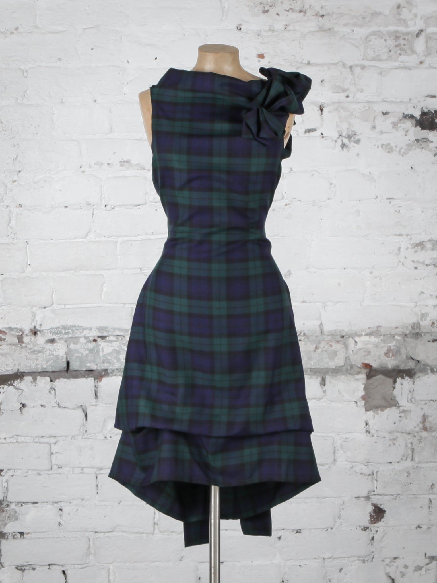 Navy and Green Tartan Anna Dress