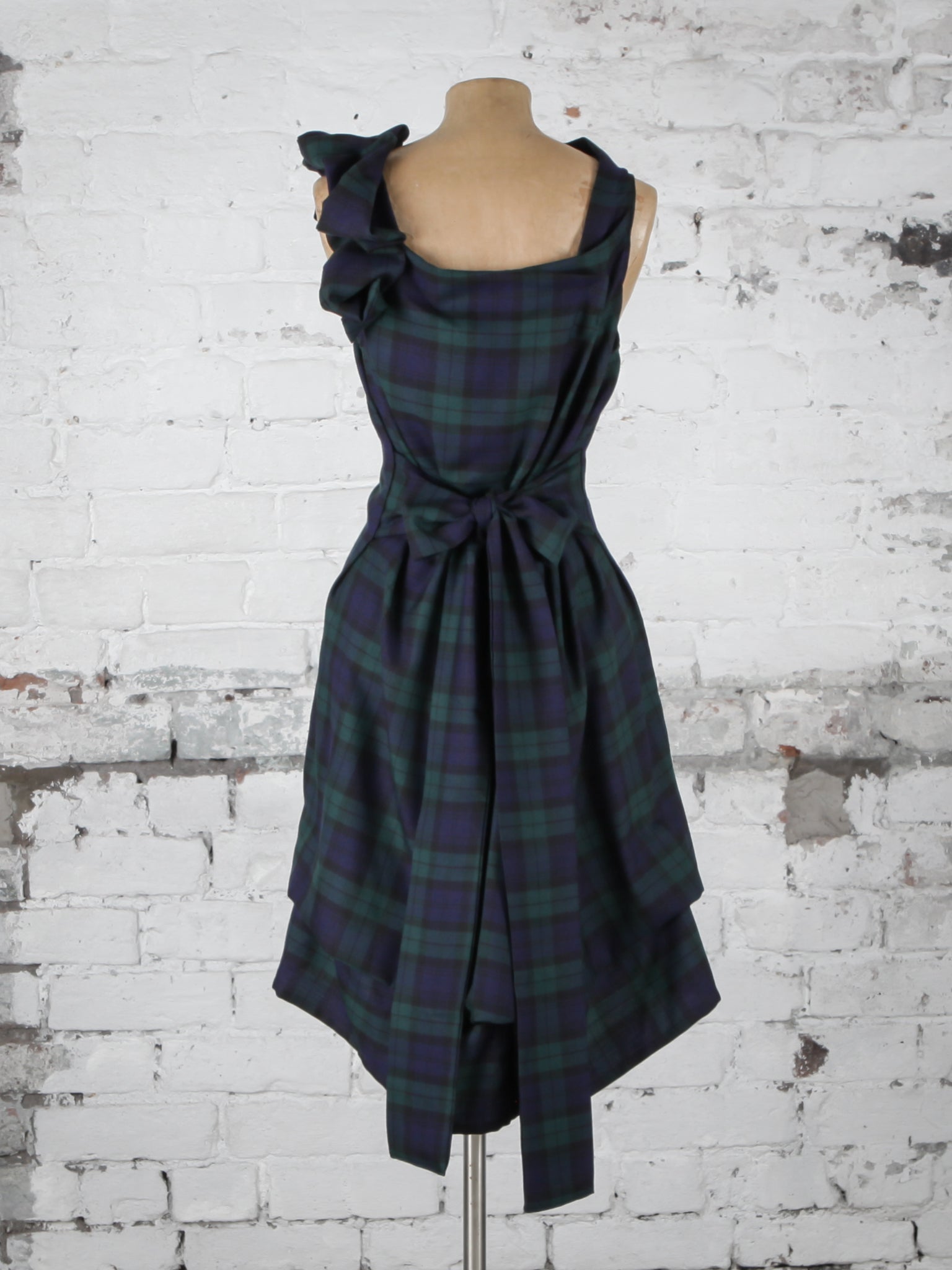 Navy and Green Tartan Anna Dress