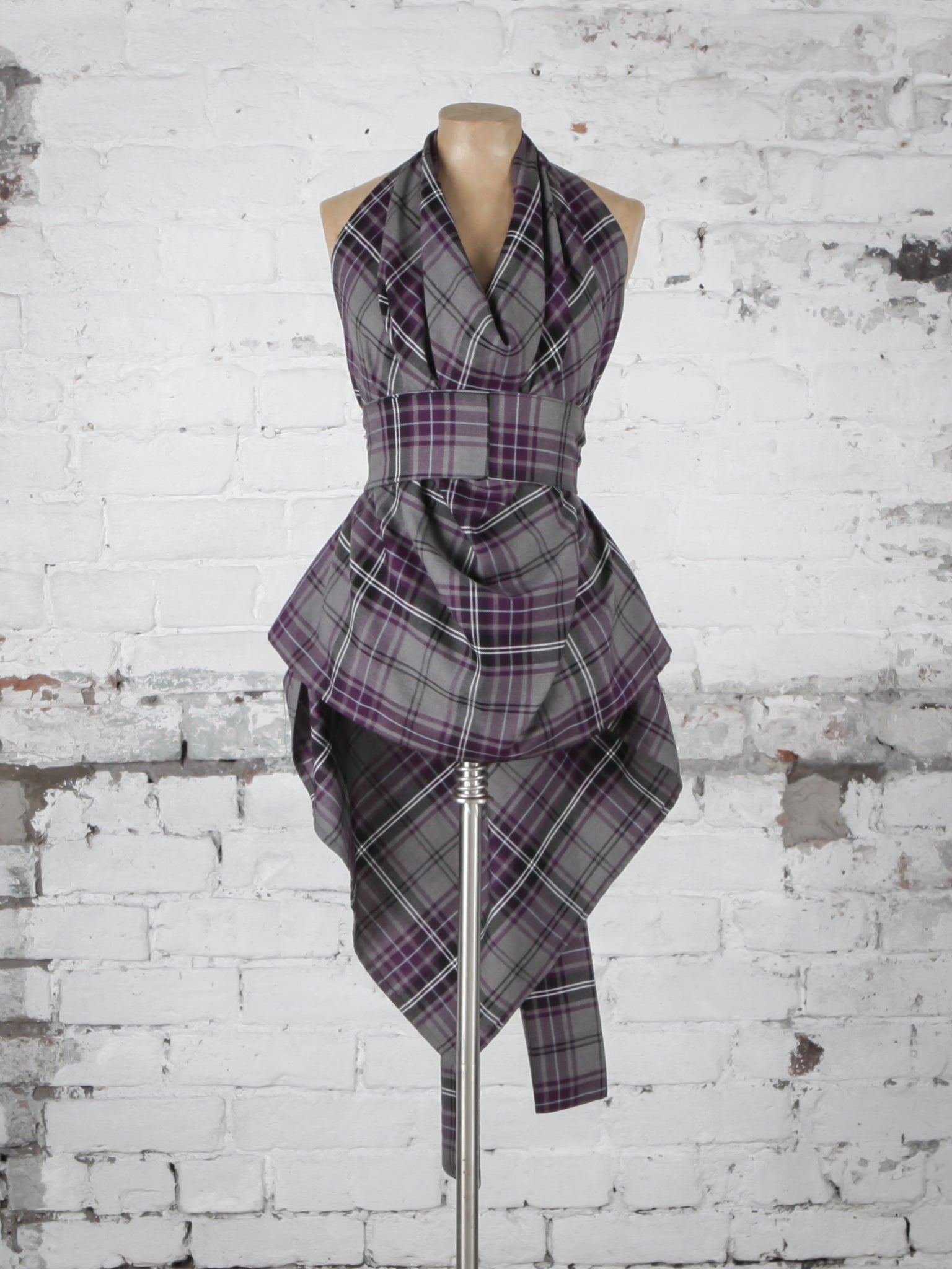 Grey and Purple Tartan Alice Maxi Top