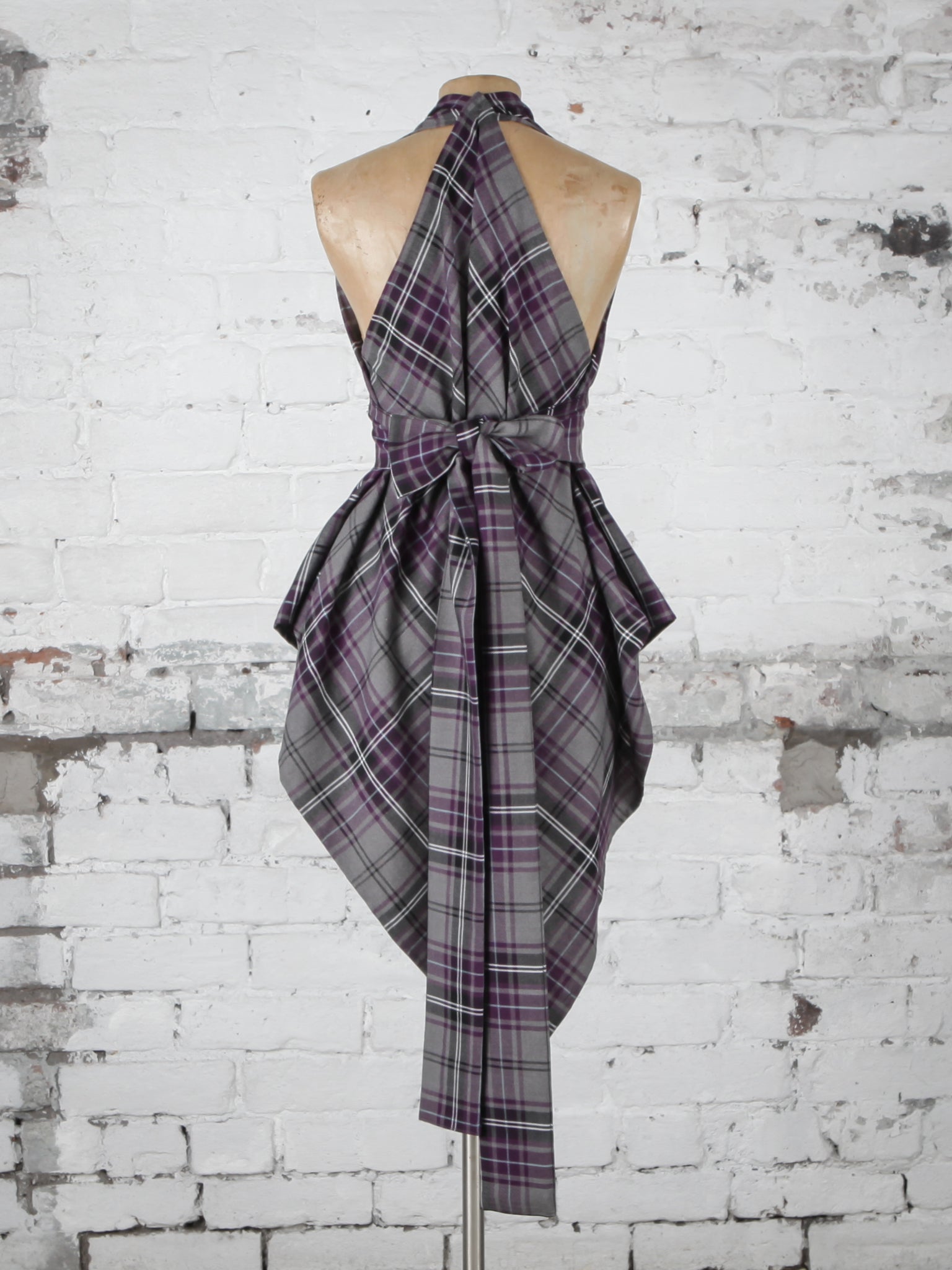 Grey and Purple Tartan Alice Maxi Top