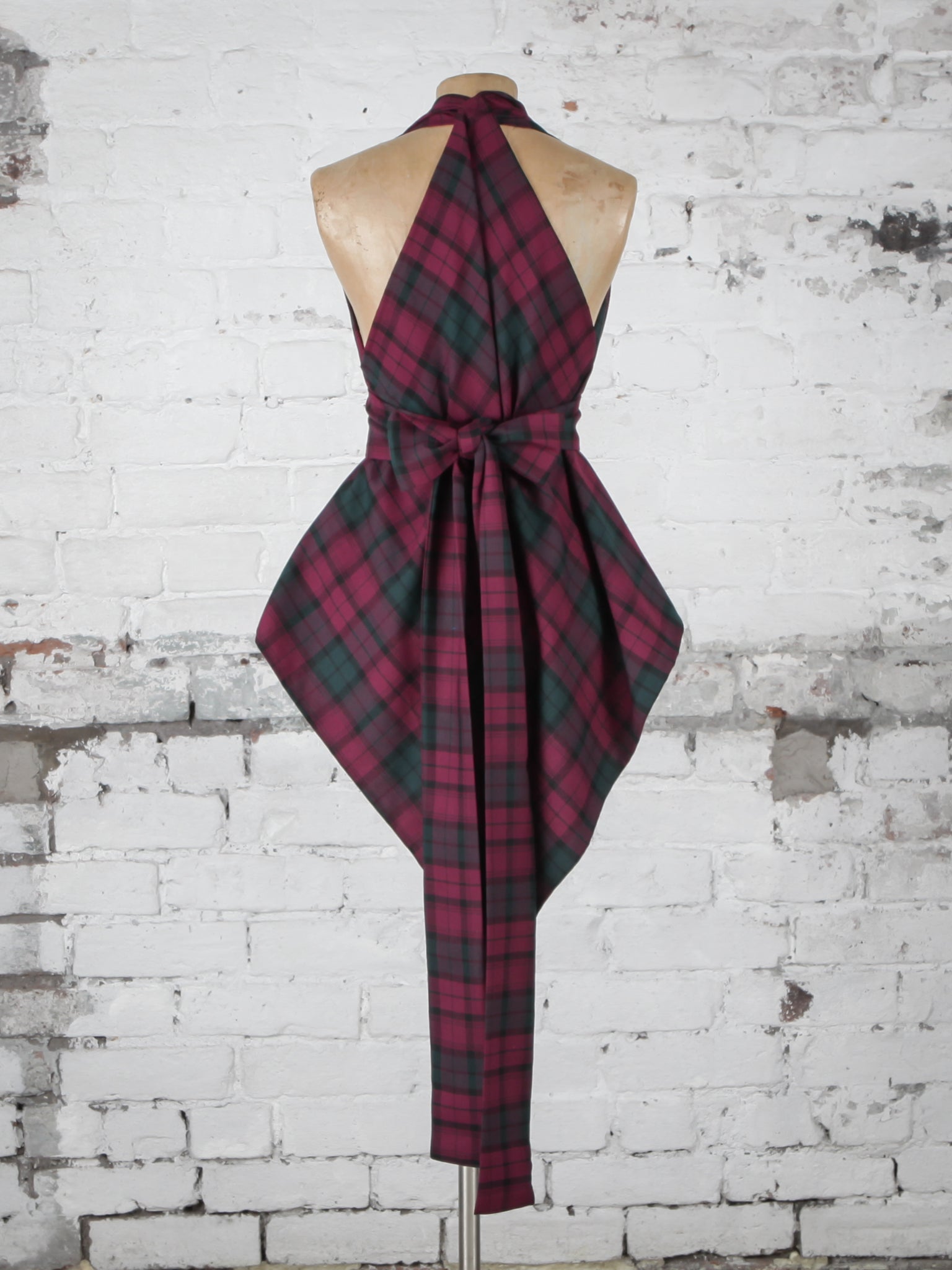 Maroon and Green Tartan Alice Maxi Top