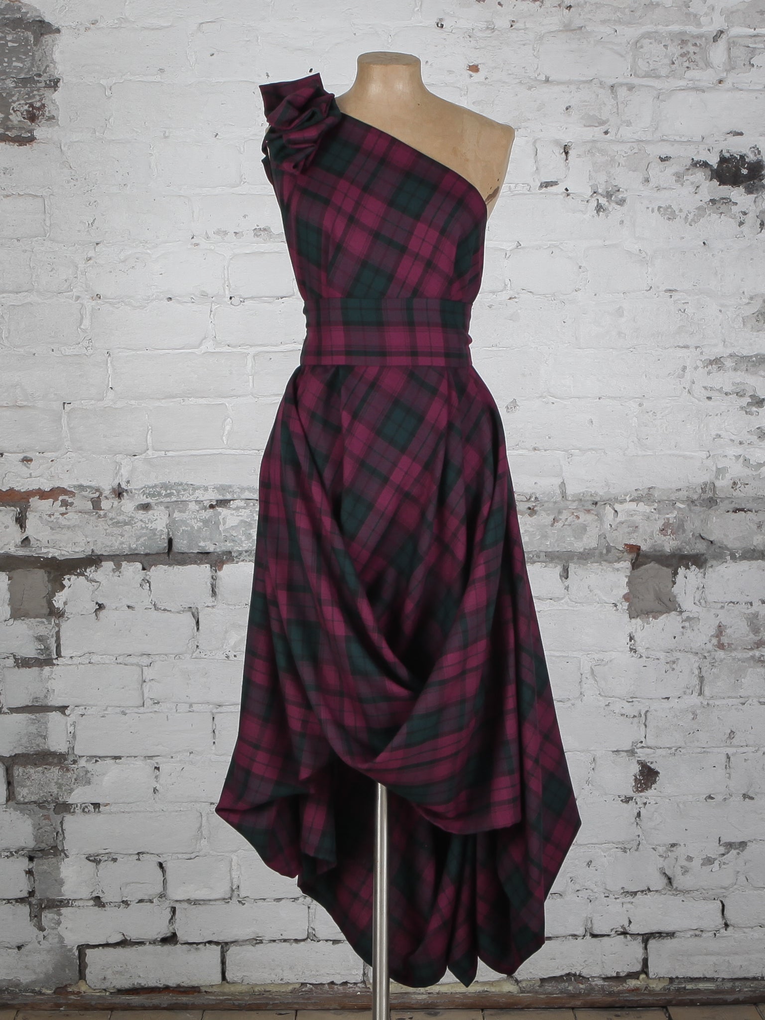 Maroon and Green Tartan Jessie Dress