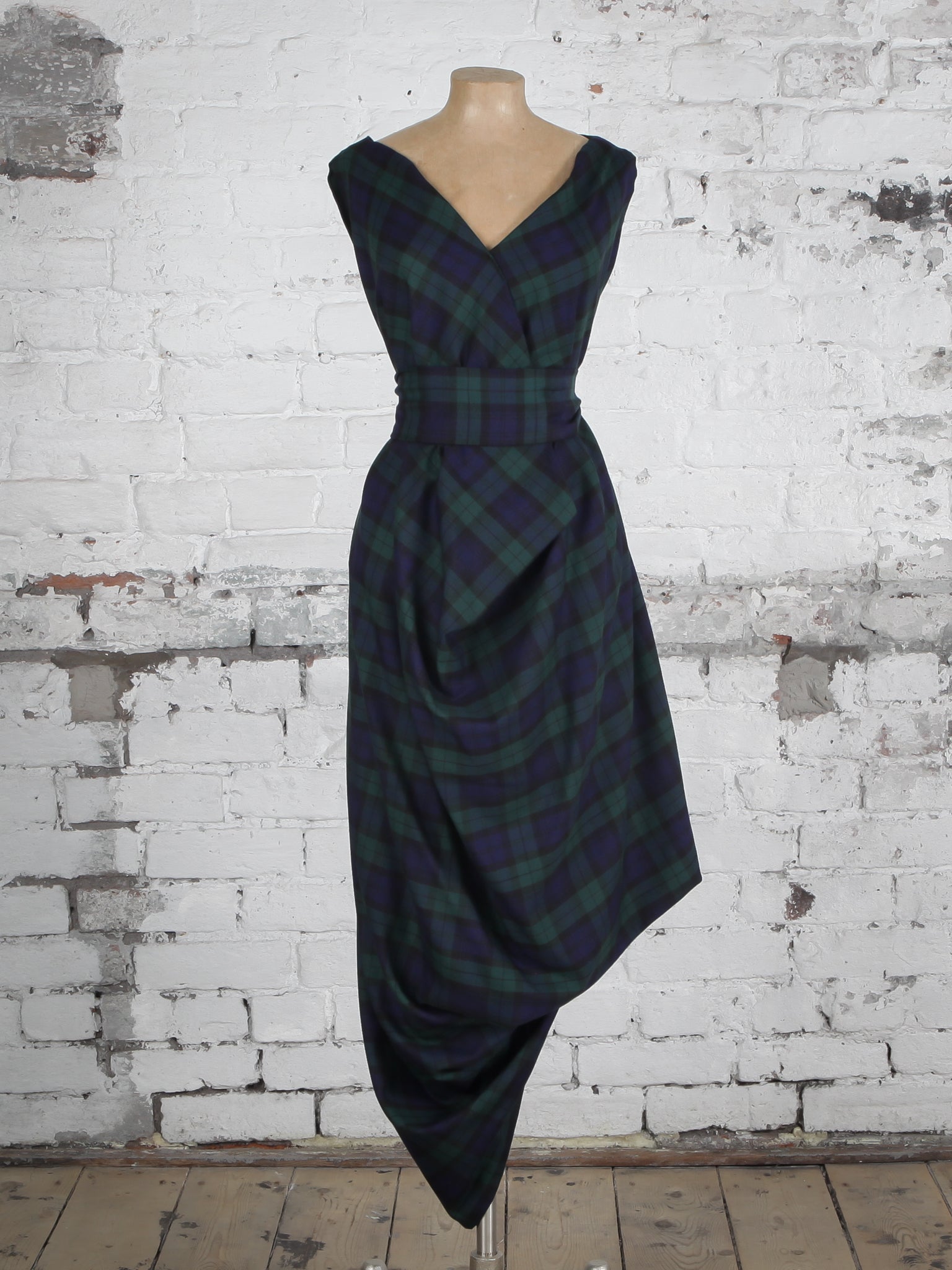 Navy and Green Tartan Poppy Dress