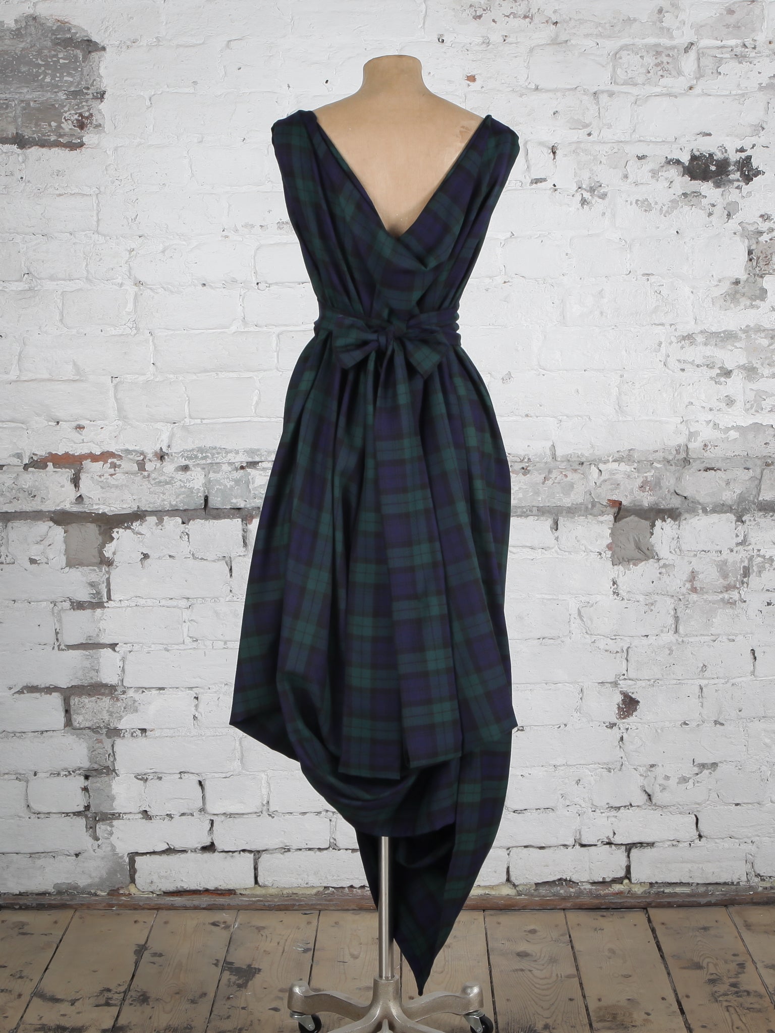 Navy and Green Tartan Poppy Dress