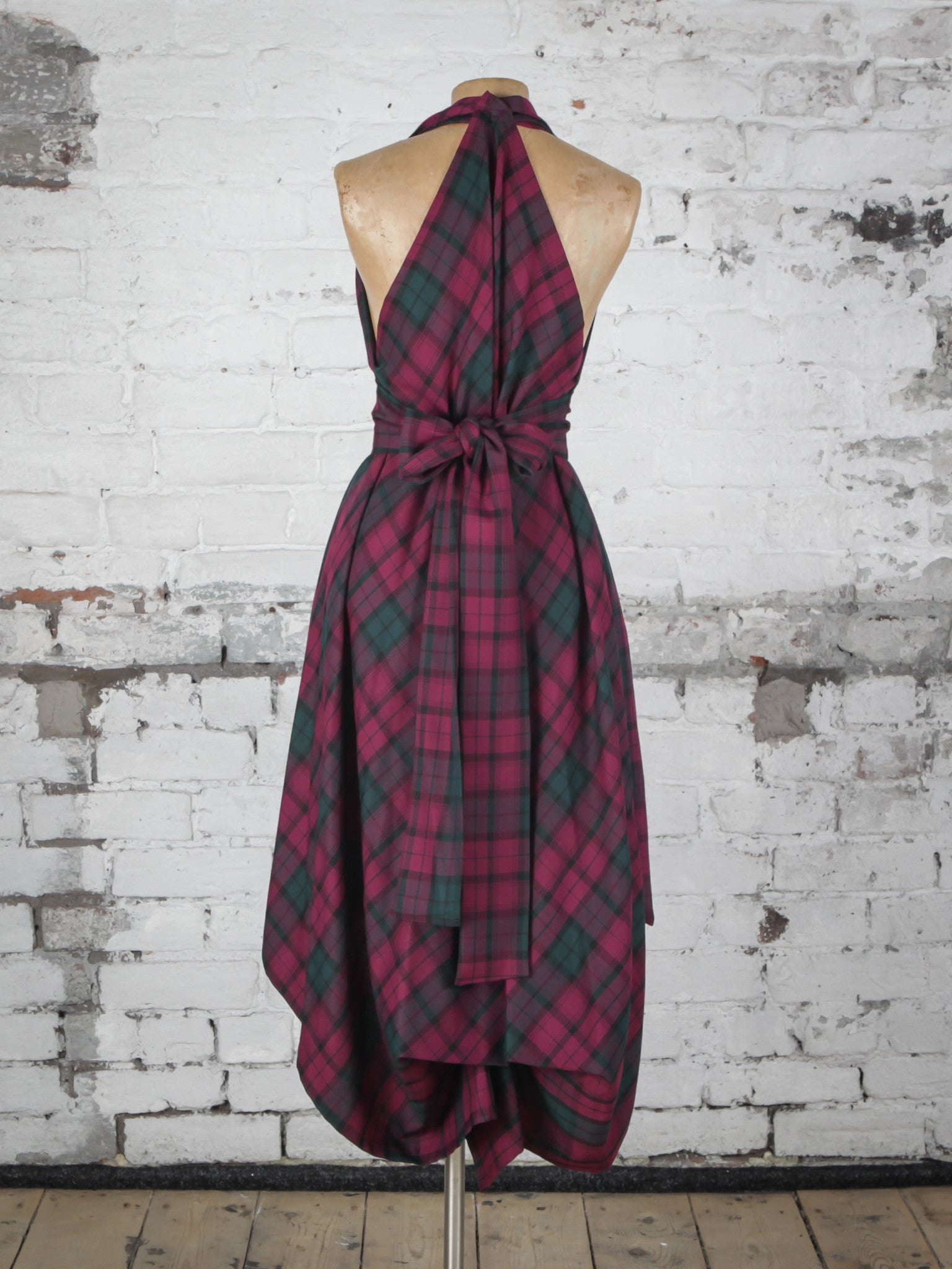 Maroon Green Tartan Alice Dress