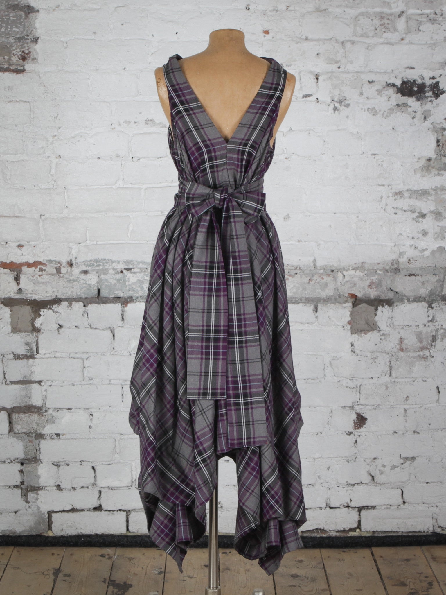 Grey and Purple Tartan Wendy Dress