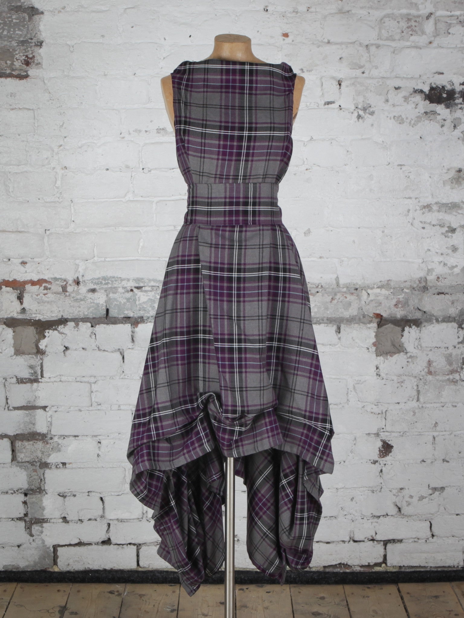 Grey and Purple Tartan Wendy Dress