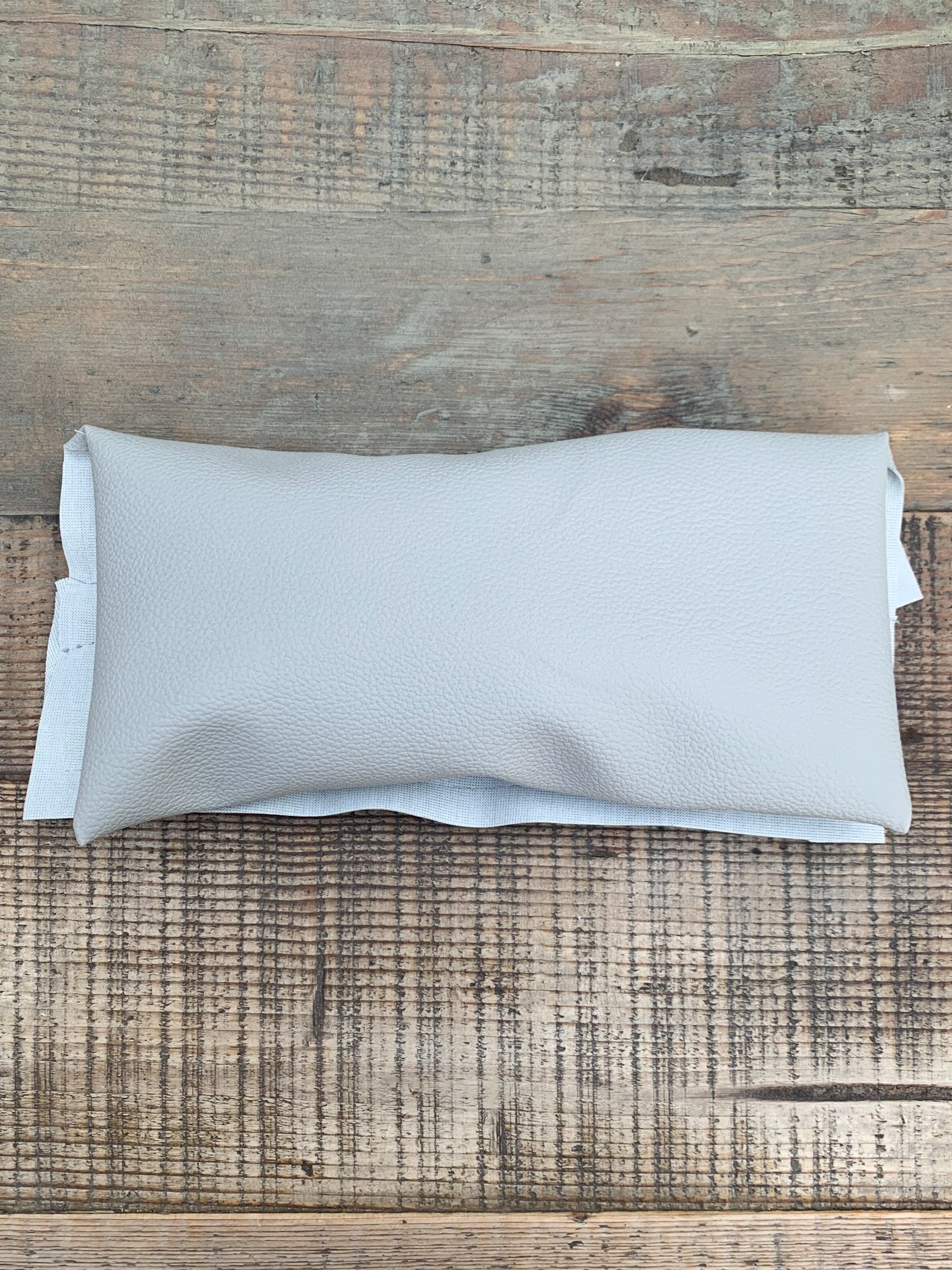 Grey Frill Vegan Leather Clutch Bag