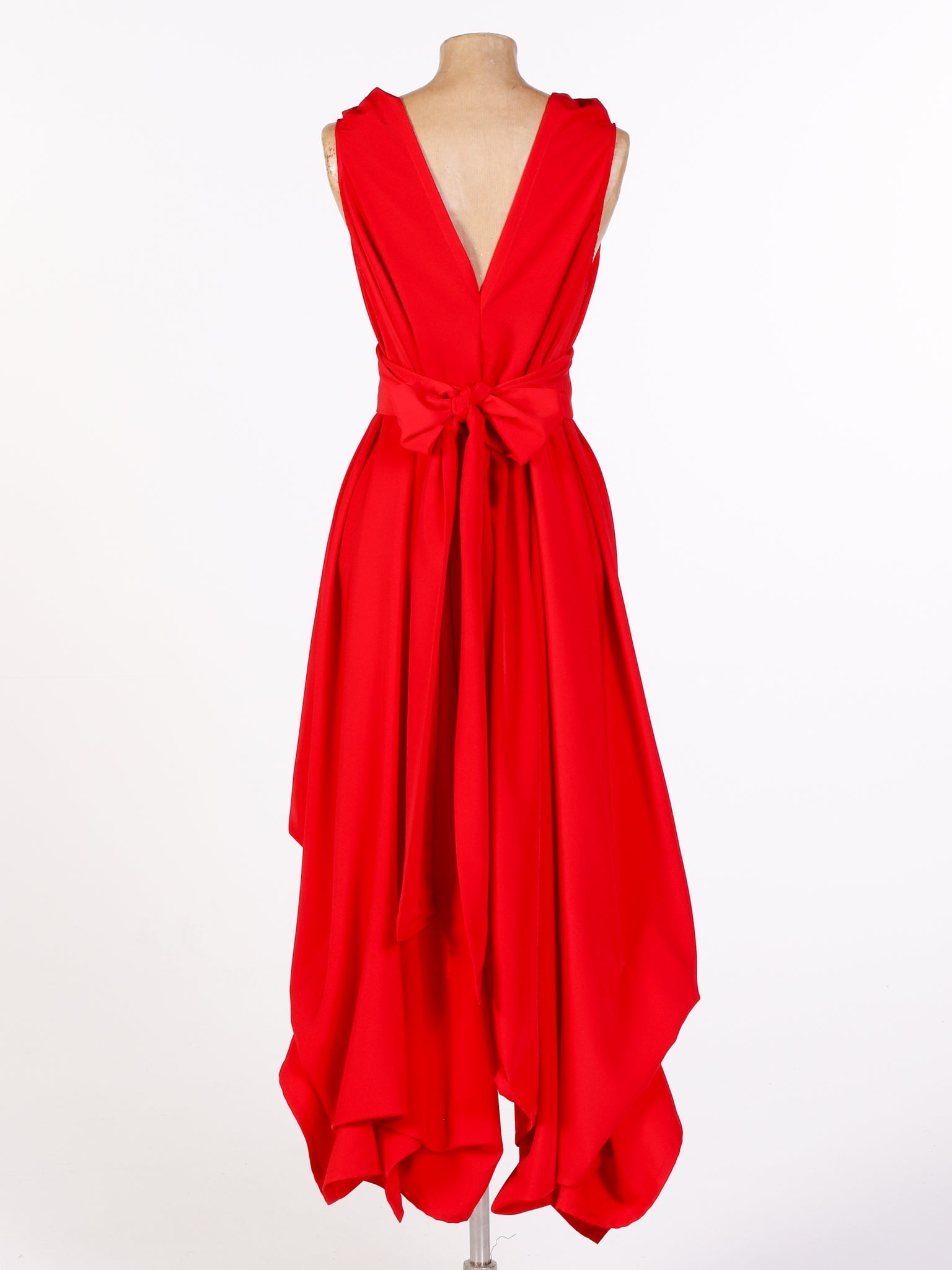 Bright Red Peachskin Wendy Dress