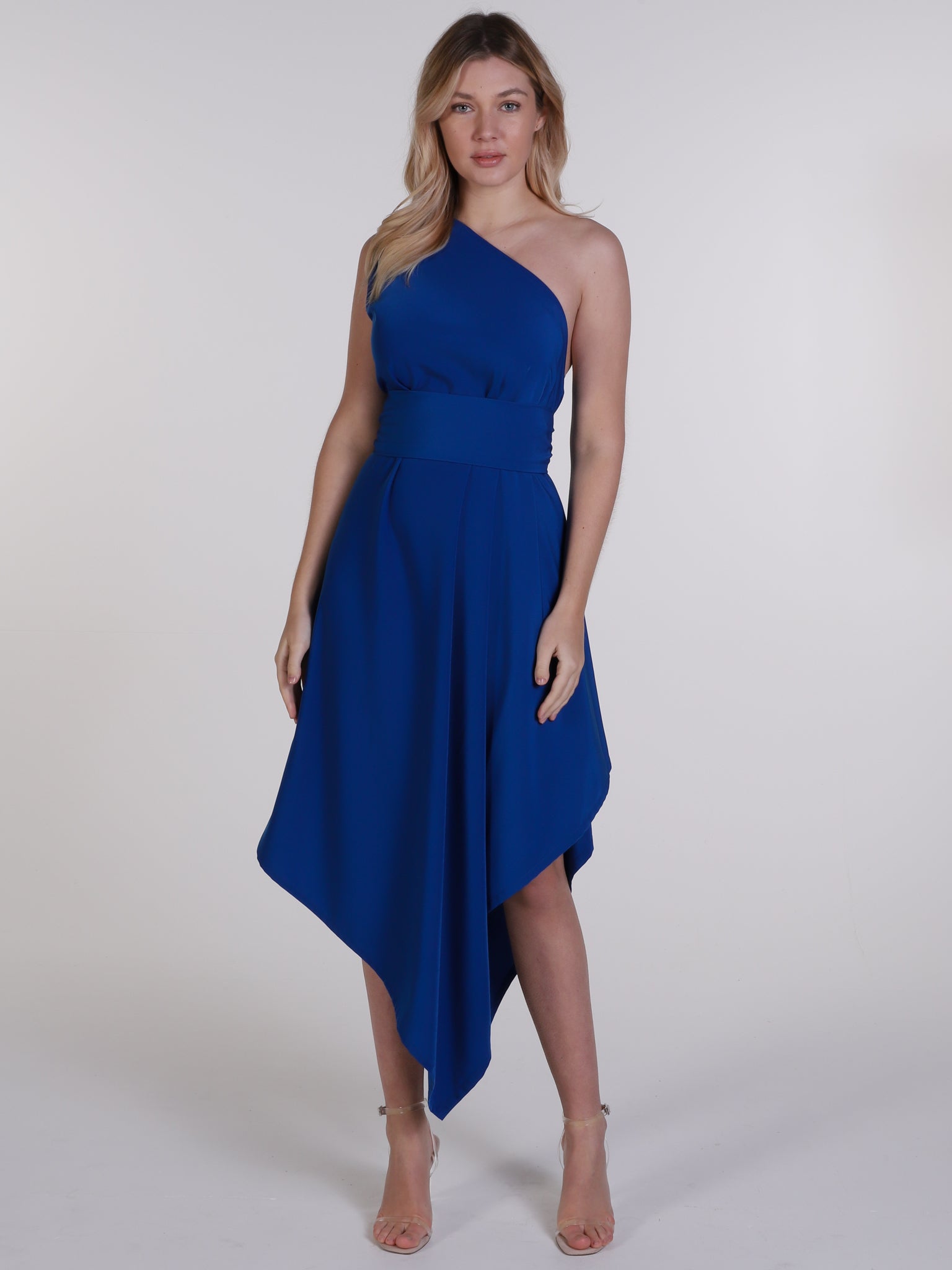 Royal Blue One Shoulder Belle Dress