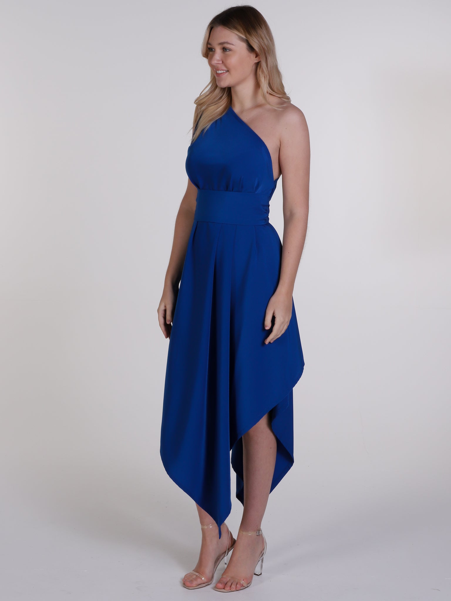 Royal Blue One Shoulder Belle Dress