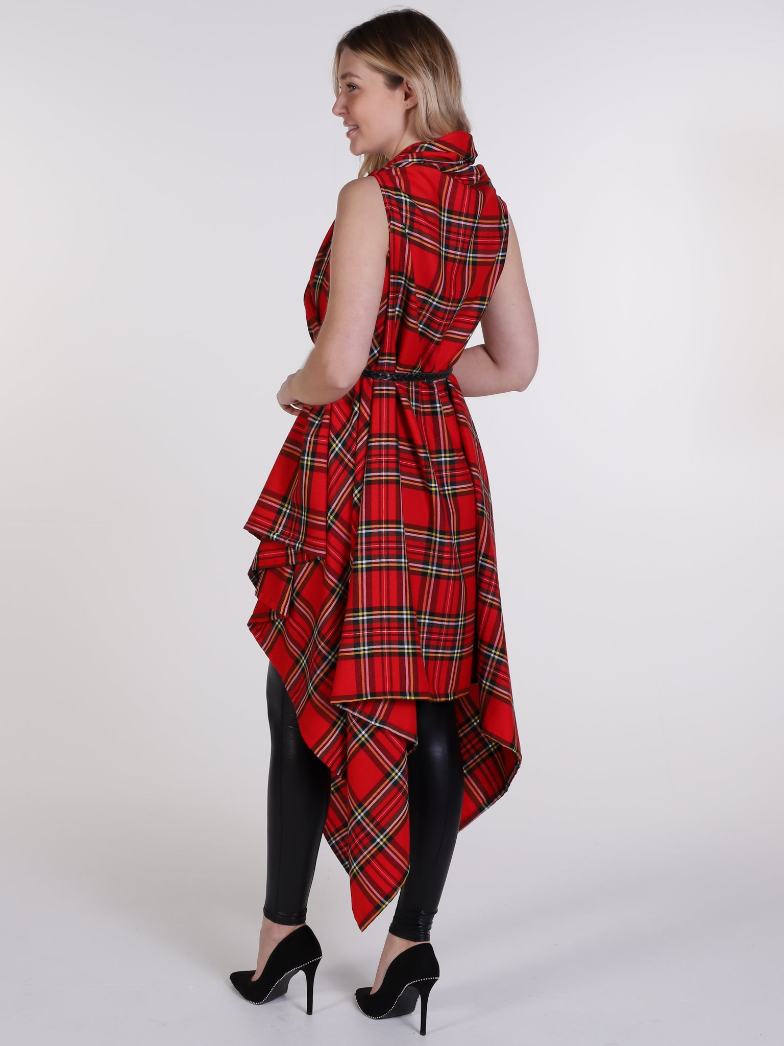 Royal Stewart Tartan Drape Waterfall Waistcoat