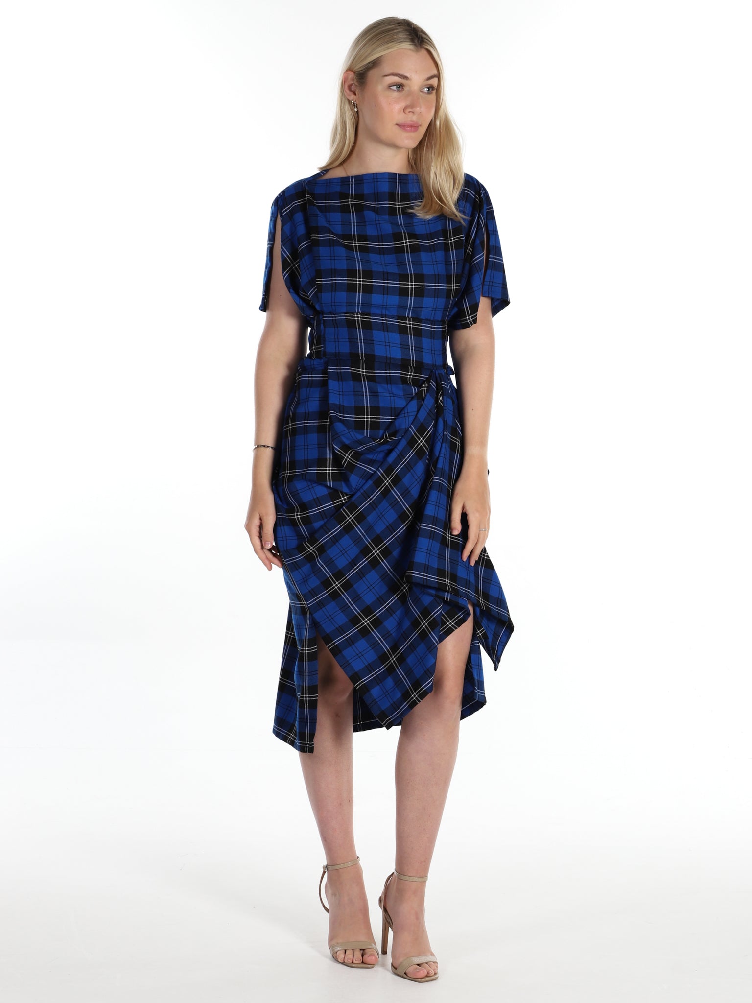 Royal Blue Tartan Riva Dress