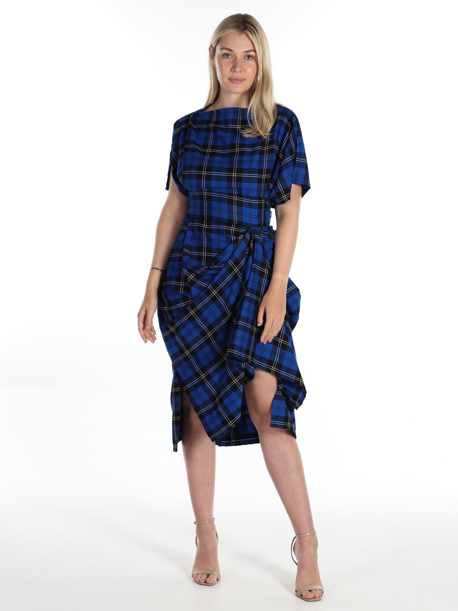 Royal Blue Tartan Riva Dress