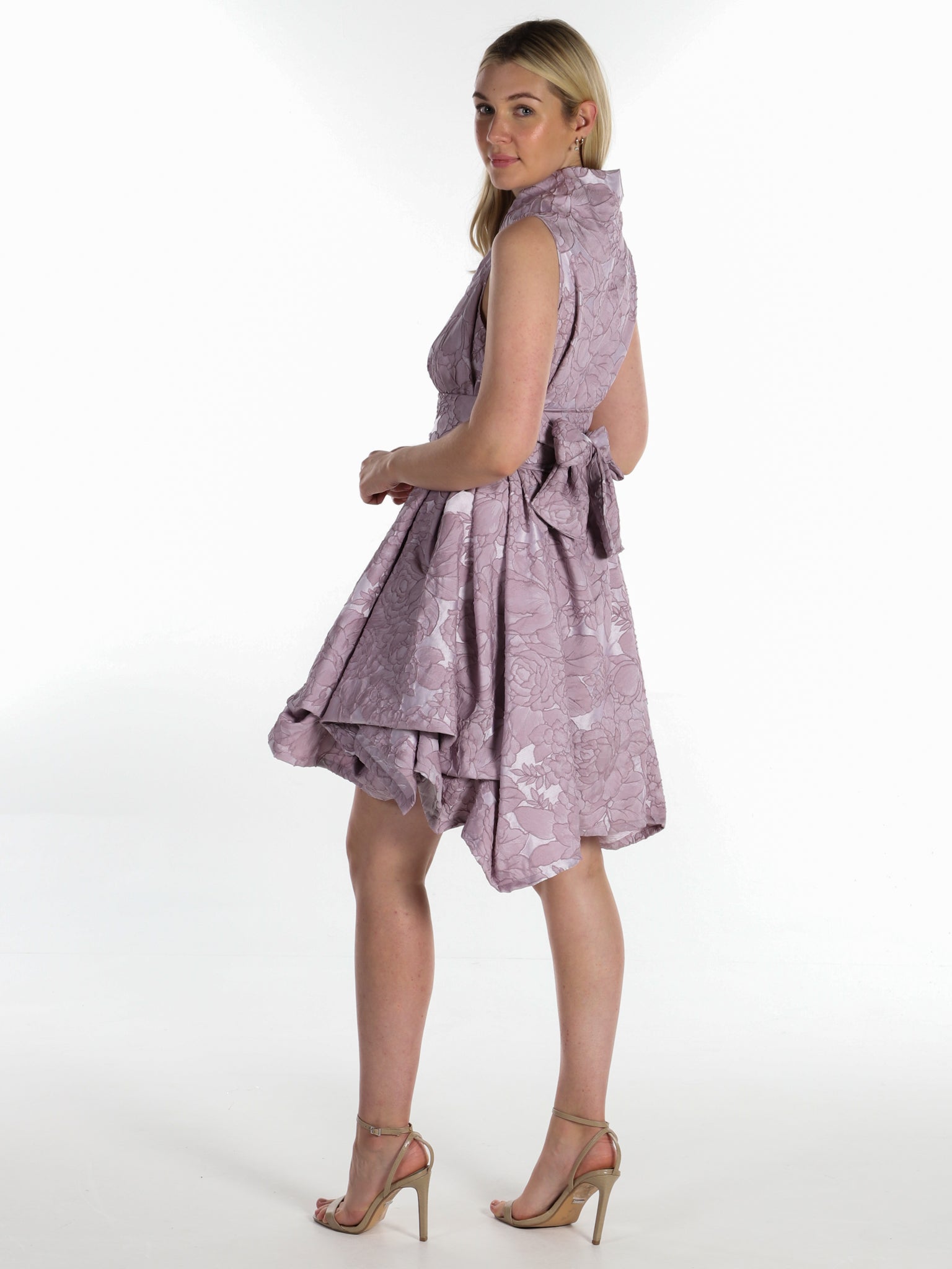 Lavender Ocean Rose Trench Dress