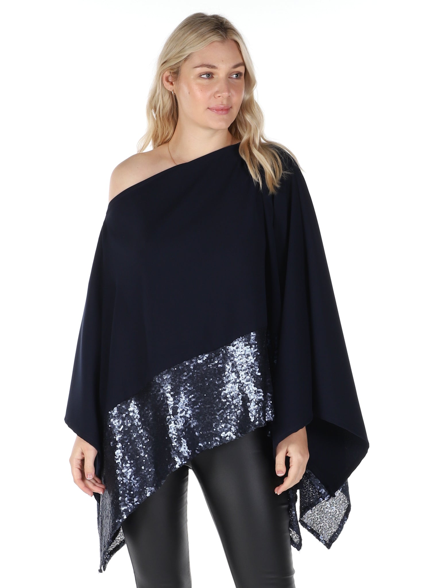 Navy Sequin Luna Top