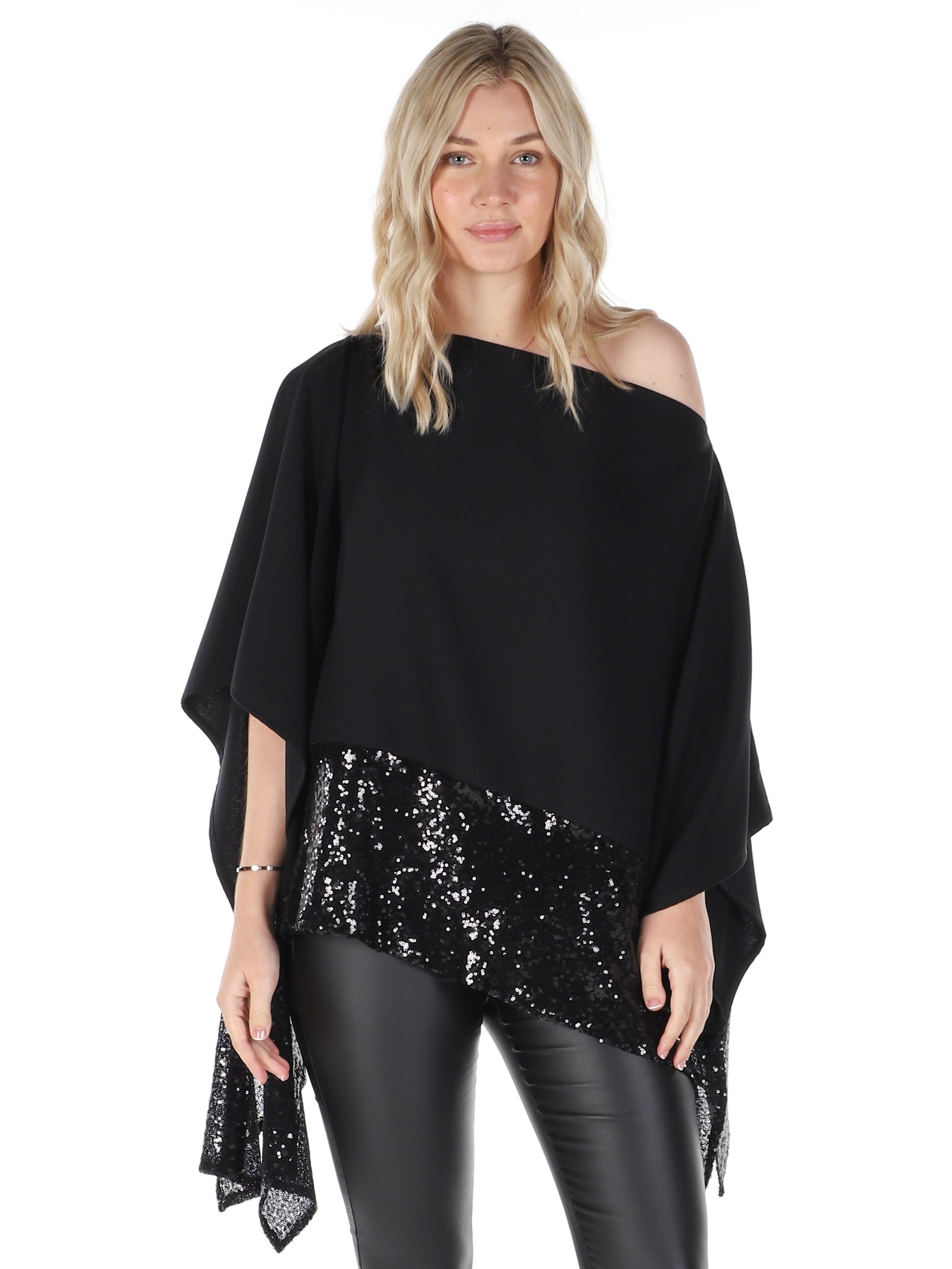 Black Sequin Luna Top