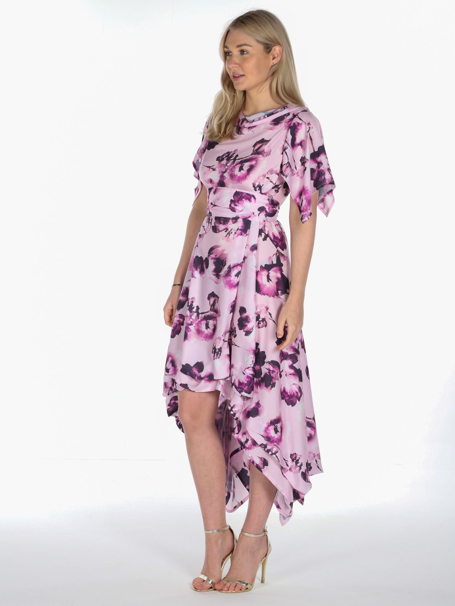 Somerset Floral Wendy Dress with Waterfall Sleeves