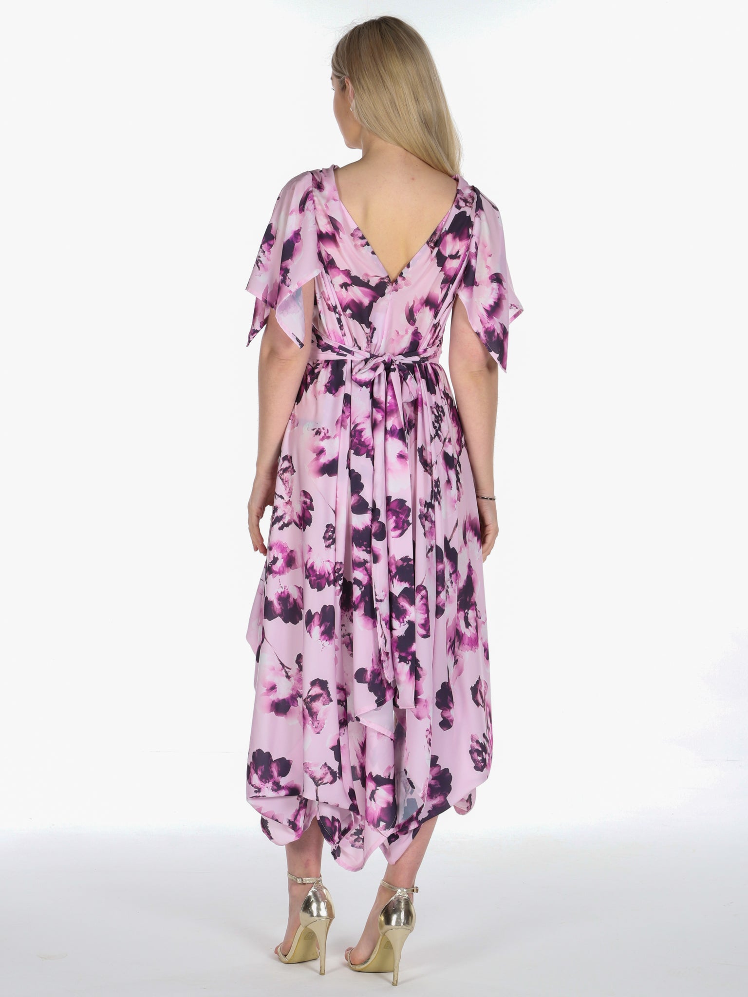 Somerset Floral Wendy Dress with Waterfall Sleeves