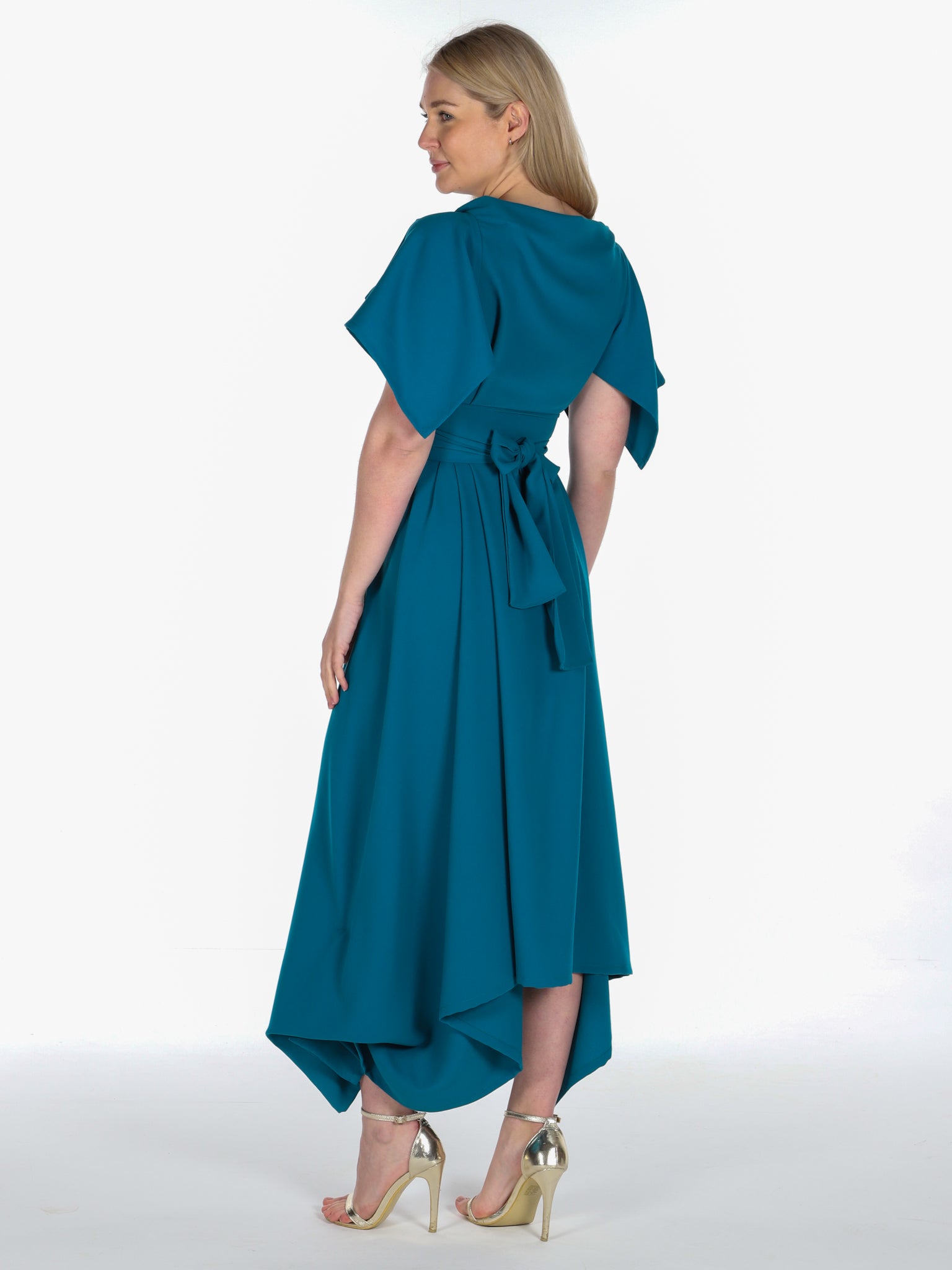 Teal Darcy Dress with Sleeves