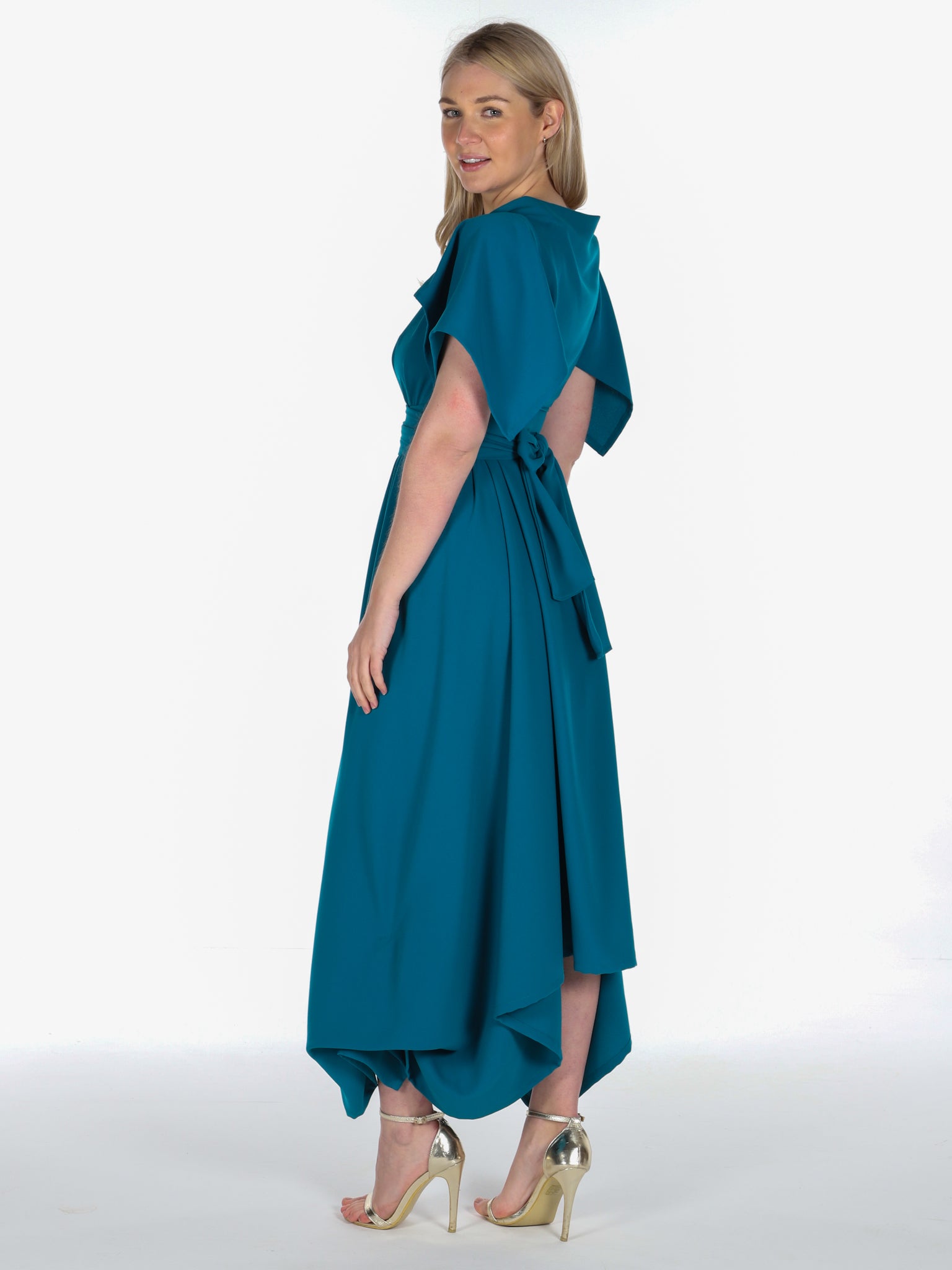 Teal Darcy Dress with Sleeves