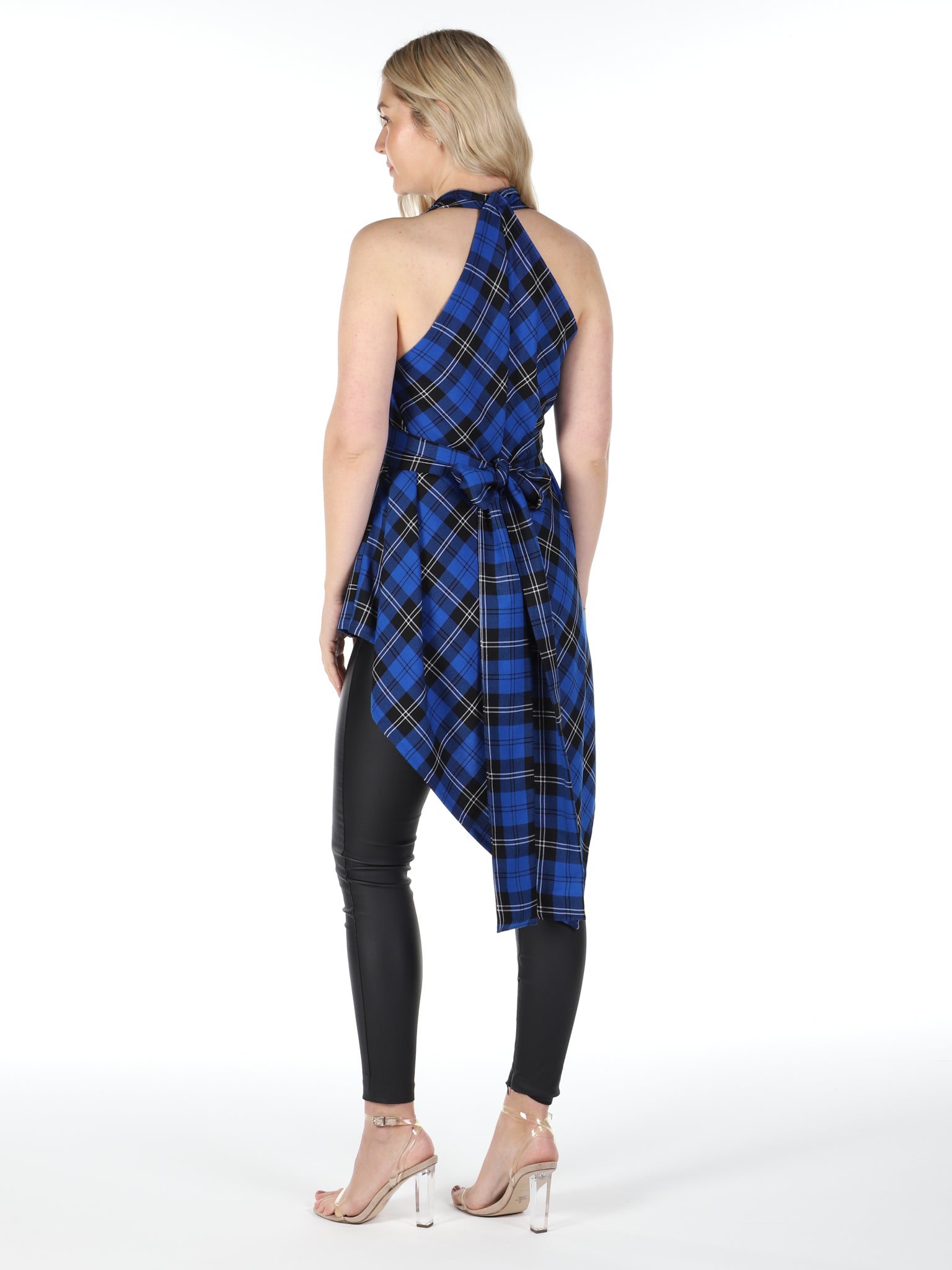 Royal Blue Tartan Alice Maxi Top